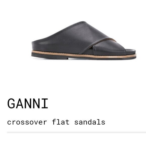 Ganni leather crossover sandals size 5 EUR 36 - Picture 2 of 11